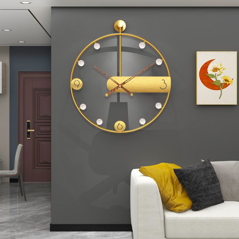 Đồng hồ treo tường trang trí 3D cho không gian hiện đại thêm ấn tượng 2136 màu vàng