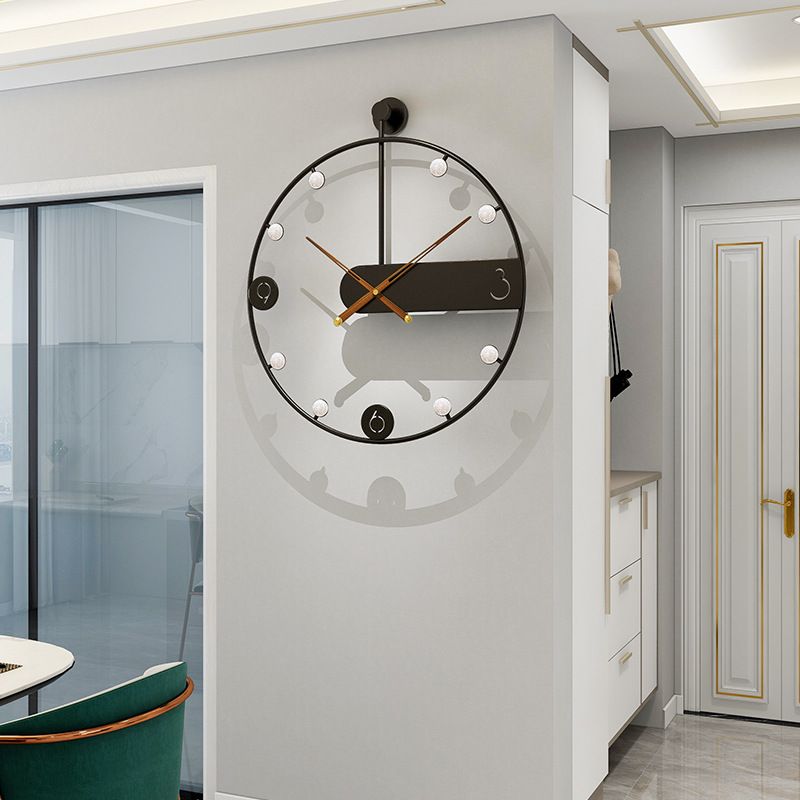 Đồng hồ treo tường trang trí 3D cho không gian hiện đại thêm ấn tượng 2136 màu đen