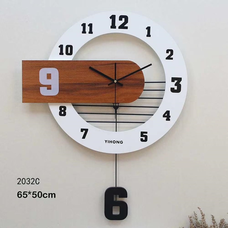 Đồng hồ treo tường trang trí hiện đại mã 2032T màu trắng