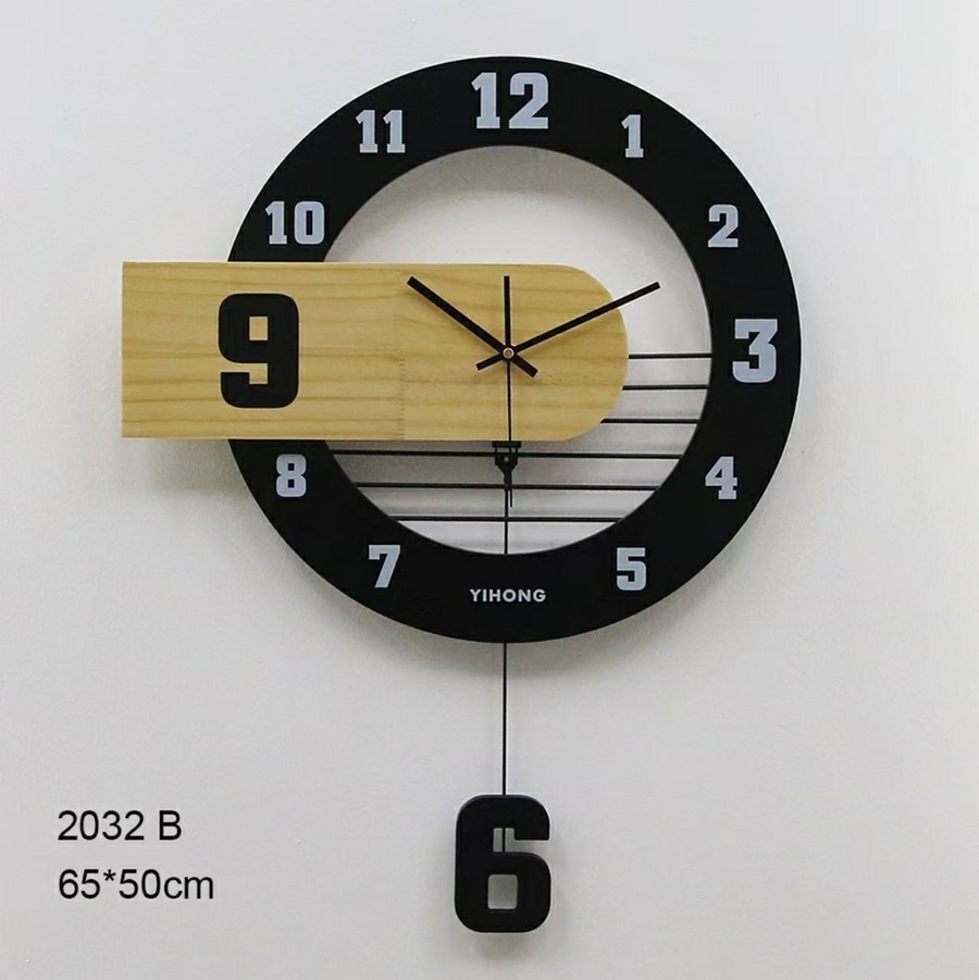 Đồng hồ treo tường trang trí hiện đại mã 2032BL màu đen