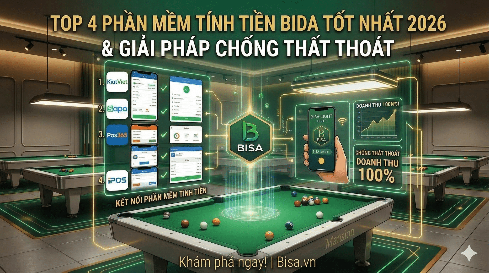 Top 4 Phần Mềm Tính Tiền Bida Tốt Nhất 2026: Đừng Để Phần Mềm Chỉ Để “Ghi Chép”
